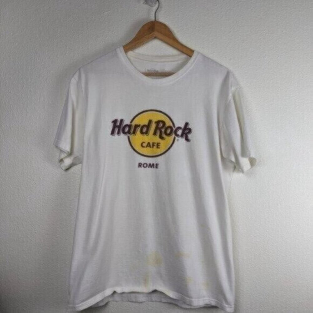 Classic Hard Rock Cafe Rome Vintage Tee T-shirt Size Large Women